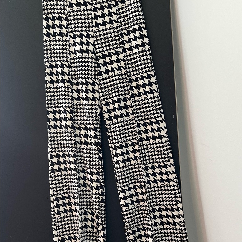 Fashion Nova Monochrome Houndstooth Wide Leg Pants
